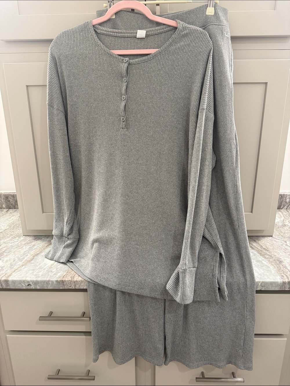 Hollister Gray Ribbed Sleep Set